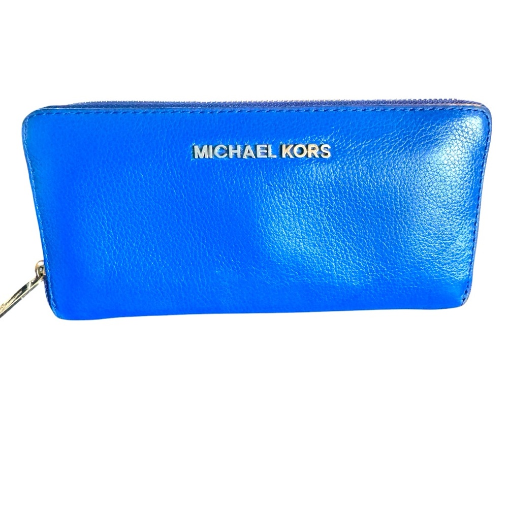 Michael Kors Blue Leather Wallet